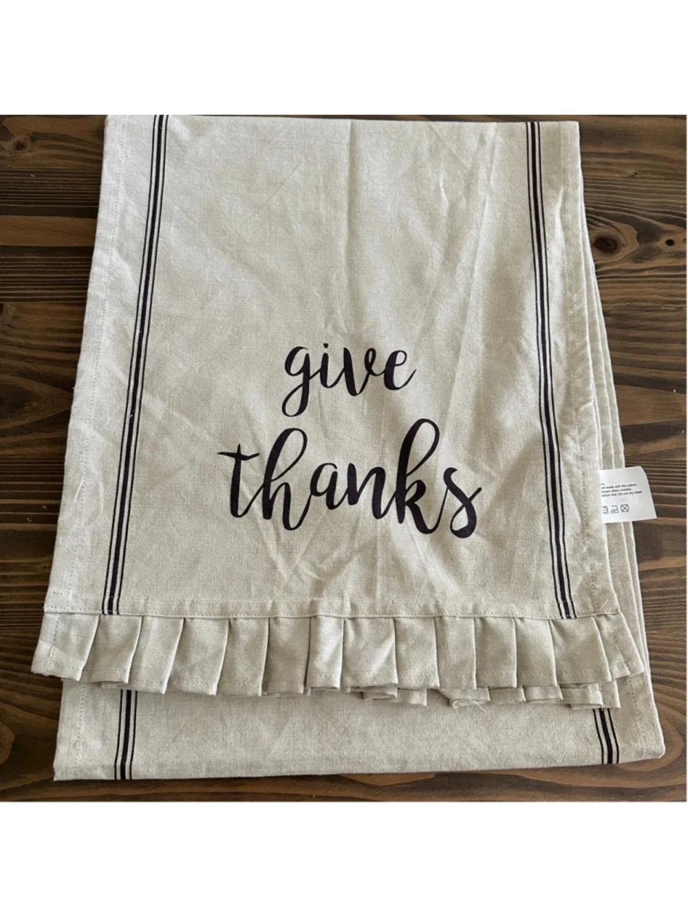 Hobby Lobby Give Thanks Table Runner Beige Black Farmhouse Thanksgiving